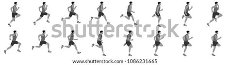 Man Running Animation Sprite Sheet Stock Vector (Royalty Free) 1086231665