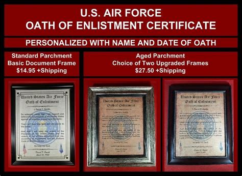 Oath of Enlistment Certificate: U.S. Air Force PERSONALIZED by ...