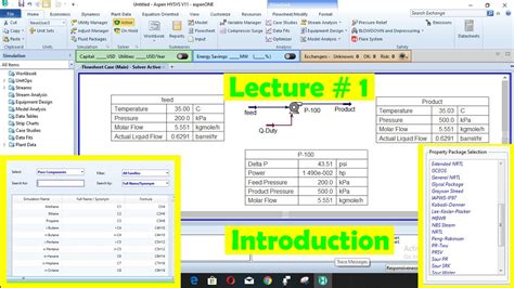 Aspen Hysys Tutorials Lecture Introduction To Aspen Hysys For