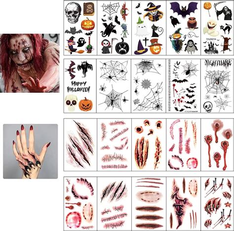 Halloween Cicatrice Tatouage Autocollant Zombie Autocollant Halloween