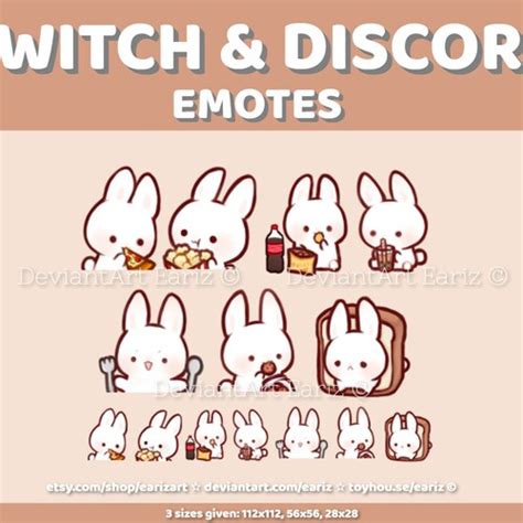 Twitch Emotes Discord Emotes Pack 8 Cute White Bunny Etsy