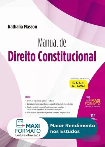 Manual De Direito Constitucional De Nathalia Masson Editora Juspodvim Capa Mole 11ª Edição