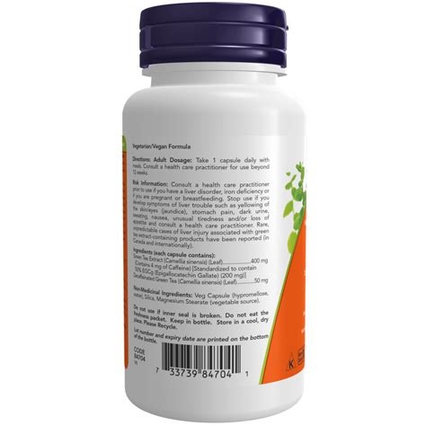 Egcg Green Tea Extract Mg Egcg Mg Veg Capsules Now Foods Canada