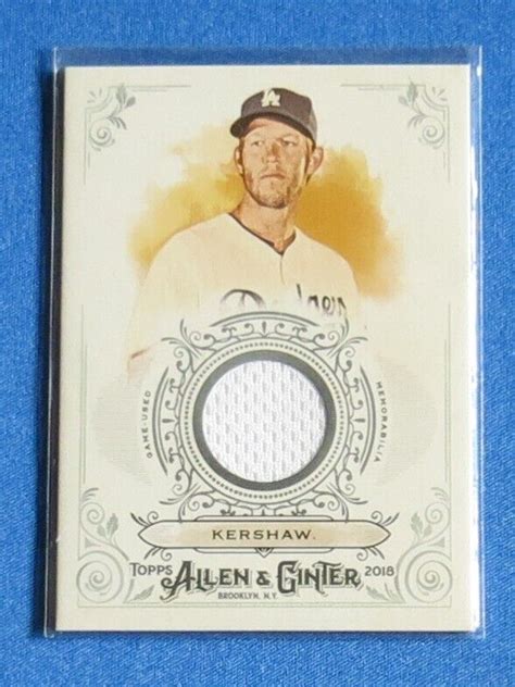 Topps Allen Ginter Fsrb Cr Clayton Kershaw Full Size Relics Gu