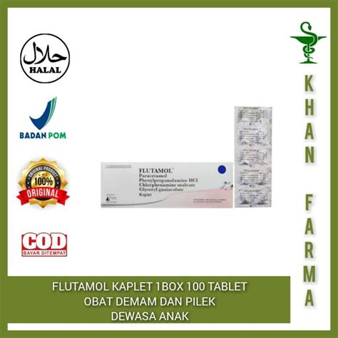 Jual FLUTAMOL TABLET 1 BOX ISI 10 STRIP OBAT BATUK DEMAM DAN FLU