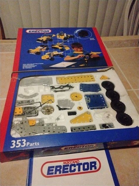 Vintage 90’s Meccano Erector Set 3 Metal Construction Set Incomplete Ebay