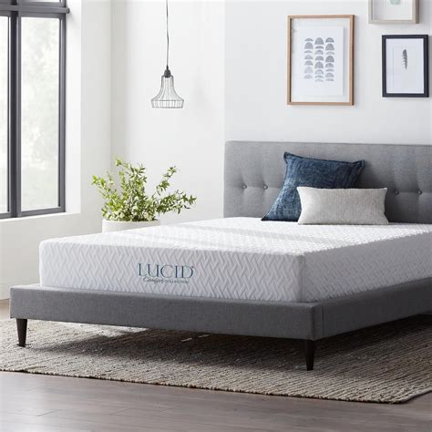 Lucid Comfort Collection 10 In Cal King Gel Memory Foam Mattress