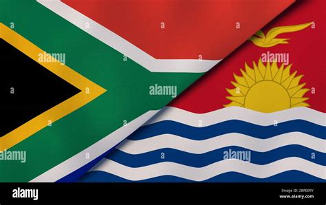 Two States Flags Of South Africa And Kiribati High Quality Business