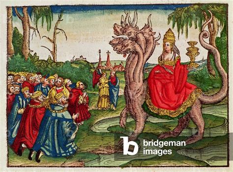 Image Of The Whore Of Babylon From The Luther Bible C 1530 Coloured