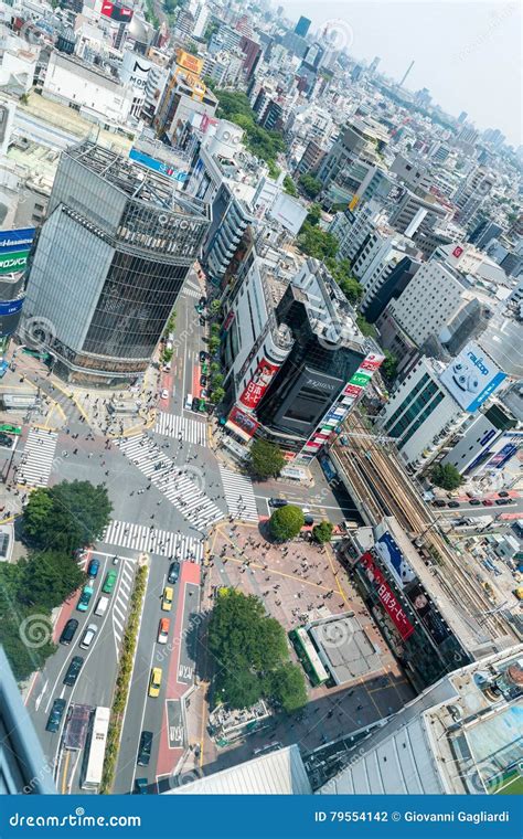 TOKIO JAPONIA MAJ 23 2016 Widok Z Lotu Ptaka Pedestrians Spacer