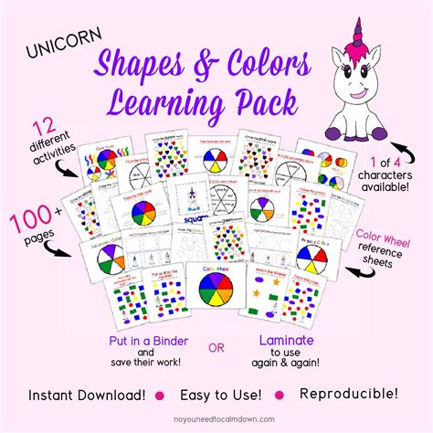 Shapes and Colors Worksheets - Etsy