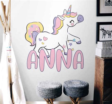 Vinilo personalizable Diseño de unicornio mágico TenVinilo