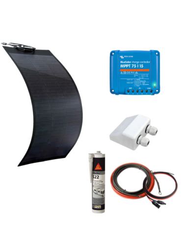 Kit Solaire 150W Panneau Souple Avec Passe Toit MPPT Victron Solu