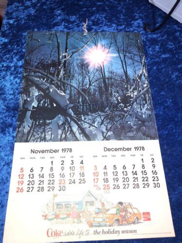 1978 Vintage COCA COLA Calendar Coke Adds Life To Soda Pop