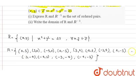 A Relation R Is Defined From The Set Of Integer Z To Z Youtube