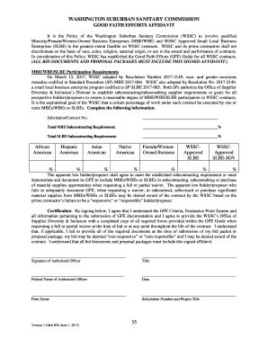 Fillable Online Good Faith Efforts Affidavit Fax Email Print Pdffiller