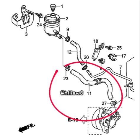 Hlliew Honda Civic Fd Fd Sna Power Steering Pump Hose