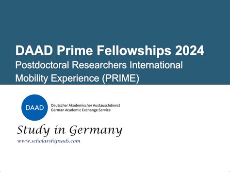 Daad Prime Fellowships 2024 In Germany