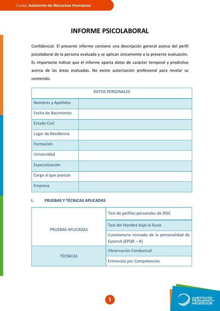 Informe Psicolaboral JOHN KENNEDY DIAZ OLIVERA UDocz