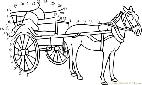 Horse Carriage Dot To Dot Printable Worksheet Connect The Dots