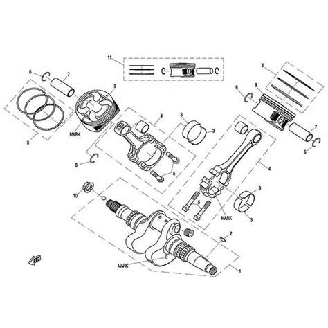 Vue Eclatee Piece Vilebrequin Bielle Piston Segments Cforce