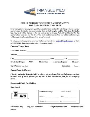 Fillable Online Automatic Credit Card Payment Form For Web Vendors Fax