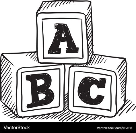 Doodle Building Blocks Kid Royalty Free Vector Image