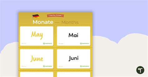 Months – German Language Flashcards | Teach Starter