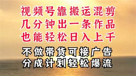 深层揭秘视频号项目，是如何靠搬运混剪做到日入过千上万的 梧桐有术 梧桐有术