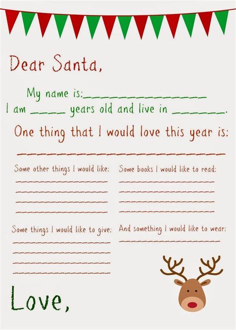 Free Printable Dear Santa Letter Template Printable Templates