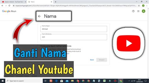 Cara Mengganti Nama Chanel Youtube Lewat Laptop Pc YouTube