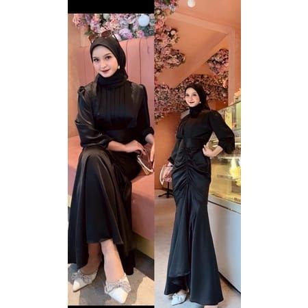 Jual Gamis Terbaru Kondangan Venya Satin Fendisilk Mewah Jumbo M L Xl