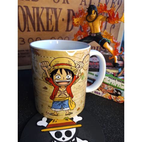 Caneca Personalizada Porcelana Anime One Piece Chibi Luffy Zoro Law