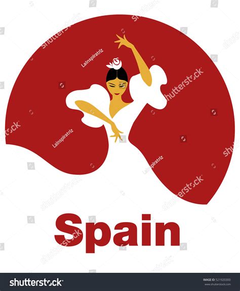 Flamenco Dancer Woman Logo Spanish Flamenco Stock Vector 521920300