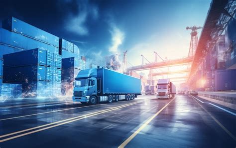 Premium Ai Image Global Business Logistics Import Export Background