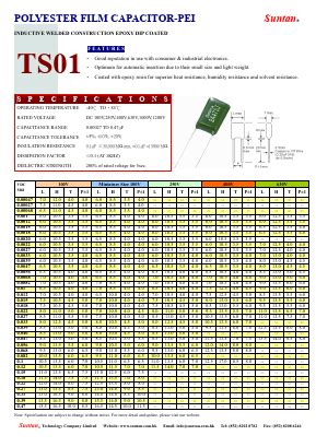 Ts Datasheet Pdf Suntan Capacitors