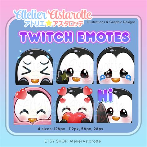 Twitch Emotes Cute Penguin Emotes For Streamers Kawaii Cute Emotes