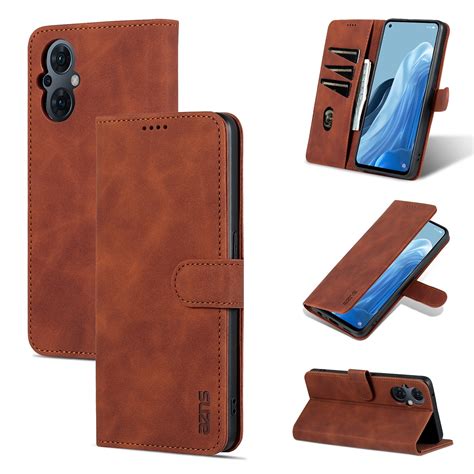 For OPPO Reno8 Lite AZNS Skin Feel Calf Texture Flip Leather Phone Case