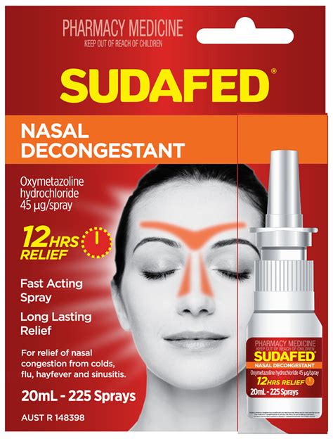 Sudafed Nasal Decongestant Sinus Relief Spray 20mL - Unichem