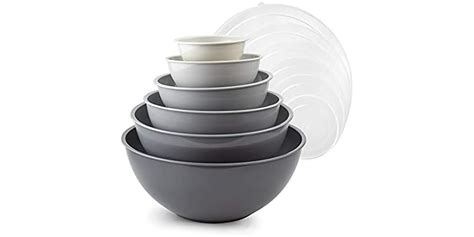 Plastic Mixing Bowls & Lids 12 Piece