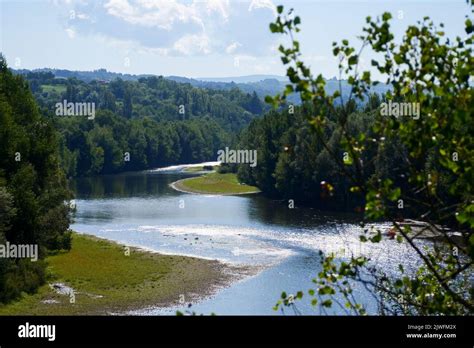 Allier river above Vichy, Allier, AURA Region, Central France Stock ...