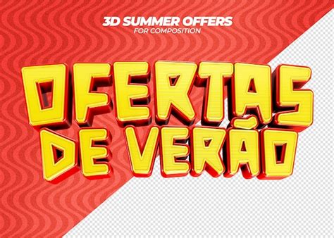 D Render Label Ofertas De Verano Para Composici N Verao En Brasil