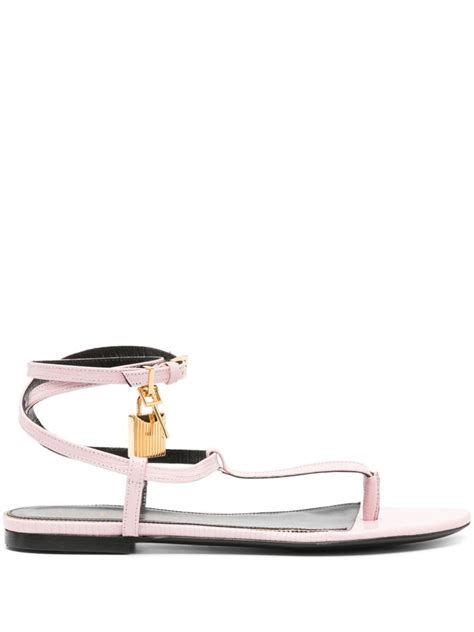 TOM FORD Padlock Detail Leather Sandals Farfetch