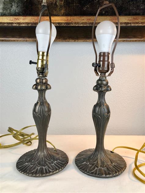 Pair of Vintage Art Nouveau Bronze Lamps 14 Inches Tall / 18 - Etsy