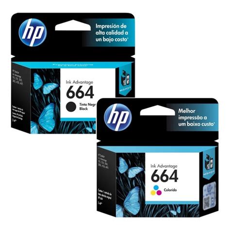 Kit Cartucho Hp 664 Preto E Color Impressora Hp Deskjet 3636 Shopee