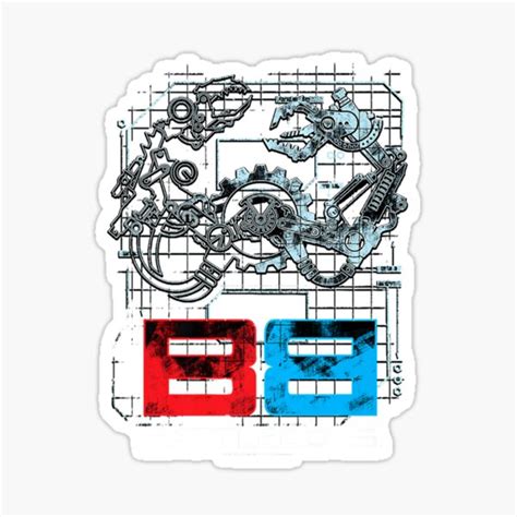 "Battle_Bots Robot Schematics Logo Premium " Sticker by PicksPlaceGifts | Redbubble