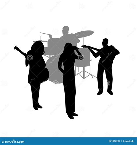 Rock Band Vector Silhouette Stock Images - Image: 9086204