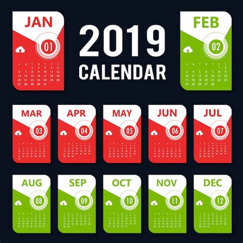 Colorido Vector Dise O De Calendario Vector Premium