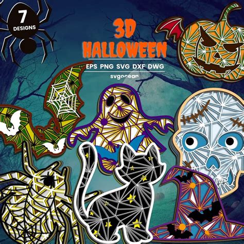 Halloween 3D Svg Bundle vector for instant download - Svg Ocean — svgocean