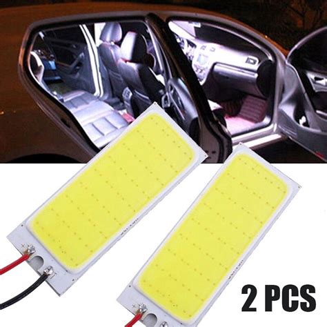 Pcs Xenon Hid White Light Car Interior Panel Lamp Cob Led Dome Map